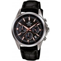 Casio Men's Black Dial Leather Band Watch