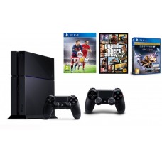 Sony Playstation 4 500GB Standard Edition + Extra Controller + Fifa 16 + Destiny: The Taken King + Grand Theft Auto V