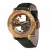 Tonino Lamborghini Men's Skeletonized Dial Leather Band Watch - LS4490-BL/G